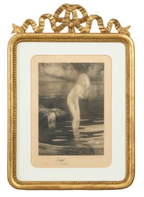 After Paul Emile Chabas (French, 1869-1937), "Baigneuse Au Crepuscule," Sight- H. 13 3/4 in., W.- 9