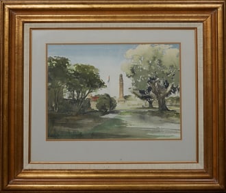 Southern School, "Capital Building," c. 1978, H.- 14 in., W.- 18 1/2 in., Framed H.- 28 1/2 in., W.-