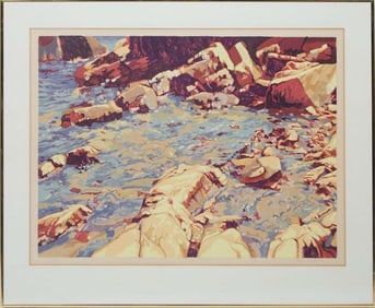 Carl E. Schwartz (American, 1935-), "Rocks I," H.- 23 1/2 in., W.- 31 1/2 in., Framed H.- 30 3/4