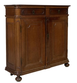 French Provincial Carved Oak Sideboard, 19th c., H.- 47 1/4 in., W.- 49 1/2 in., D.- 16 in.