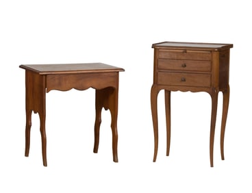 Two French Provincial Side Tables, 20th c., Shorter: H.- 21 1/4 in., W.- 20 1/2 in., D.- 15 in. (2