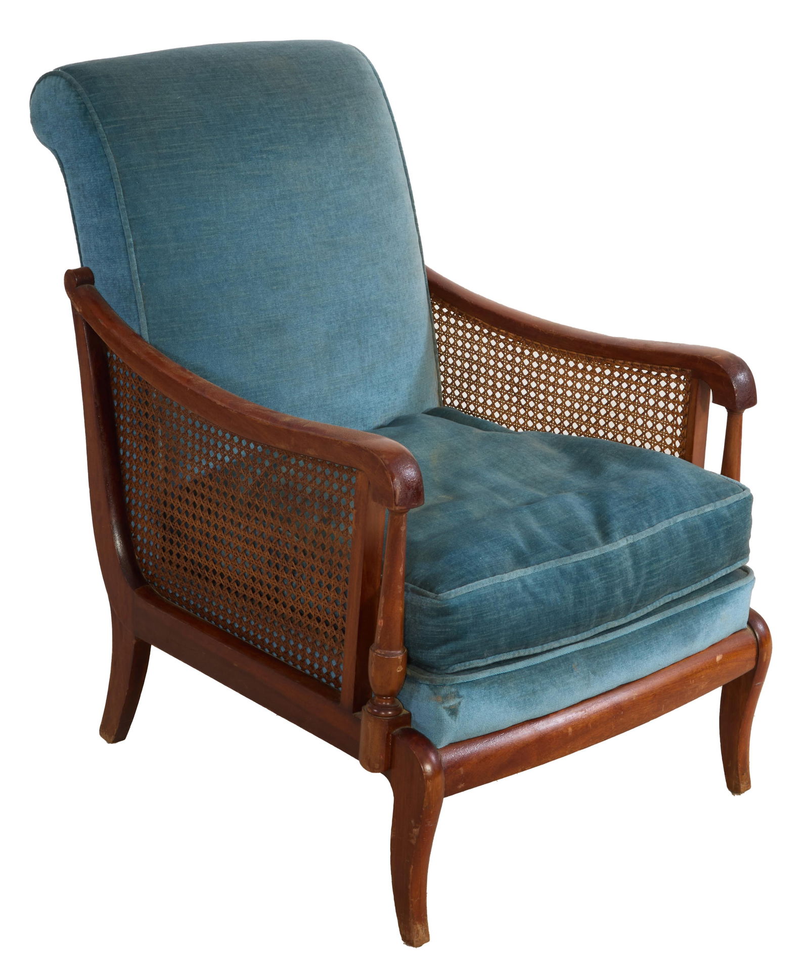 English Regency Inspired Library Chair, 20th c., H.- 24 1/2 in., W.- 33 in., D.- 33 in. (1 of 1)