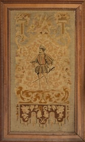 Aubusson Style Tapestry, 20th c., H.- 40 in., W.- 21 in., Framed- H.- 46 in., W.- 26 3/4 in. (2