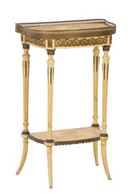 French Louis XVI Style Ormolu Mounted Creme Peinte Stand, 20th c., H.- 31 1/2 in., W.- 20 in., D.-