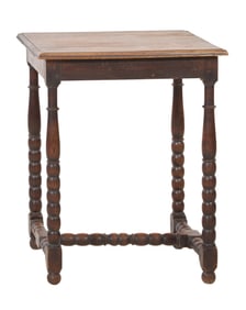 French Louis XIII Style Walnut Pedestal Table, 19th c., H.- 29 1/4 in., W.- 22 1/4 in., D.- 20 in.