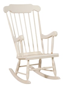Carved Beech Rocking Armchair, 20th c., H.- 42 1/2 in., W.- 23 in., D.- 30 in.