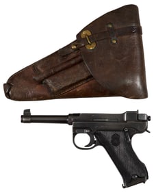 Swedish Husqvarna Lahti Model 40 9mm Pistol, c. 1940, Barrel- L.- 4 3/4 in., Overall- H.- 5 3/4 in.,