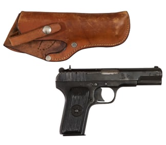 Russian Tokarev TT-33 Semi-Automatic Pistol, 1941, Barrel- L.- 4 1/2 in., Overall- H.- 5 in., W.- 7