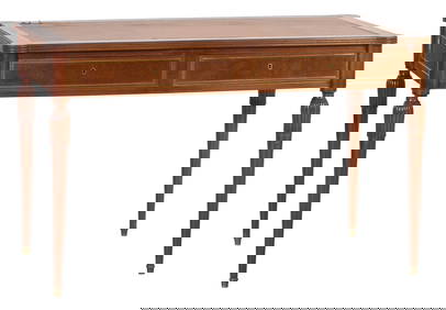 French Louis XVI Style Ormolu Mounted Carved Walnut Writing Table, 20th c., H.- 30 in., W.- 49 in., (1 of 1)