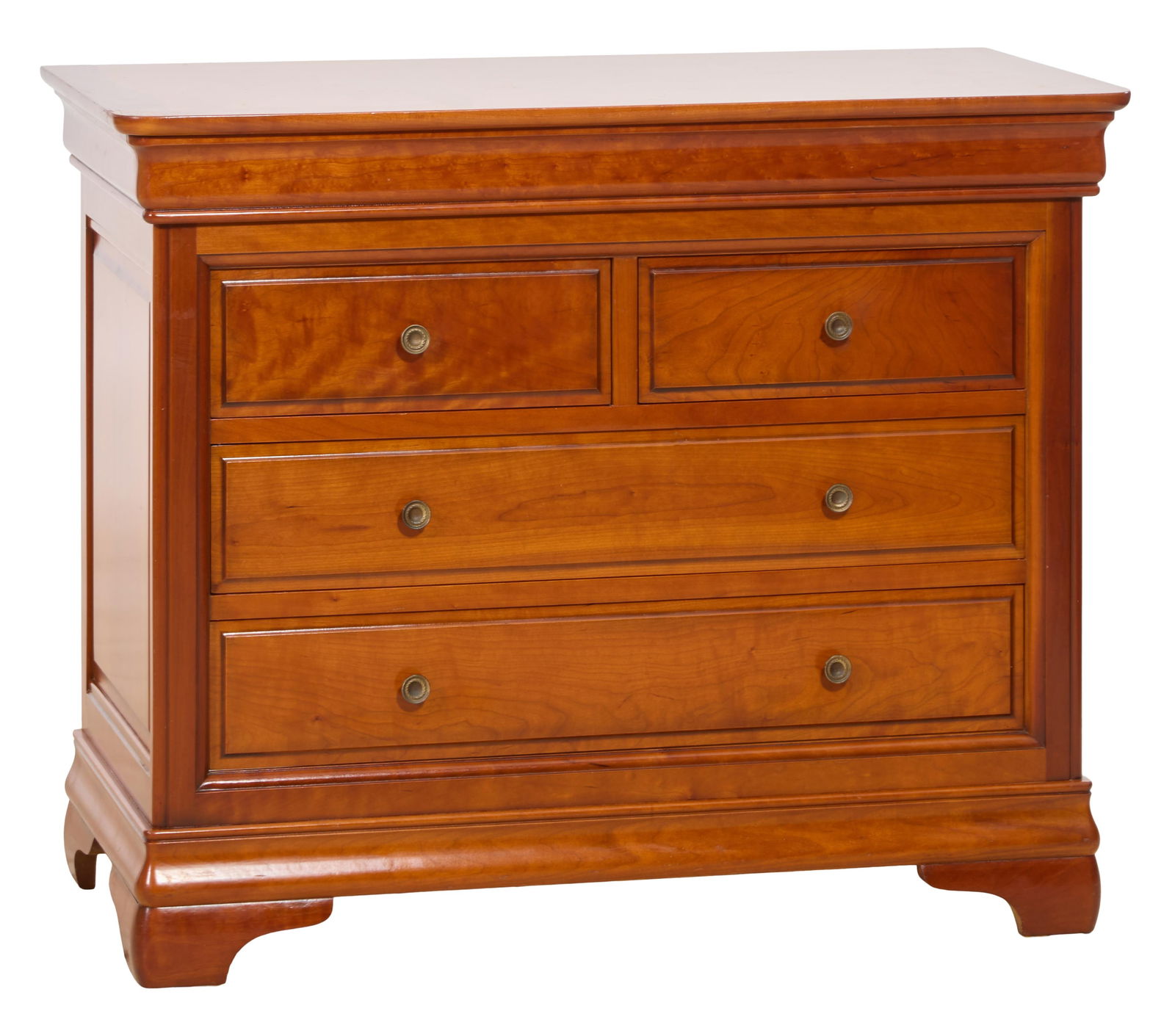 French Louis Philippe Style Cherry Commode, 21st c., H.- 34 1/2 in., W.- 41 3/4 in., D.- 20 1/2 in. (1 of 1)