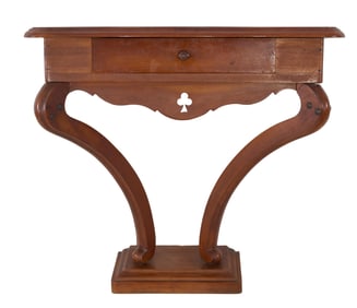 French Louis XIV Style Cherry Console, 19th c., H.- 29 1/2 in., W.- 31 3/4 in., D.- 16 in.