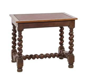 French Louis XIII Style Walnut Writing Table, 19th c., H. - 28 1/2 in., W.- 34 1/2 in., D.- 23 1/2