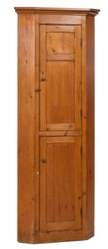 French Provincial Pine Corner Cabinet, 19th c., H.- 84 in., W.- 33 1/2 in., D.- 21 1/2 in.