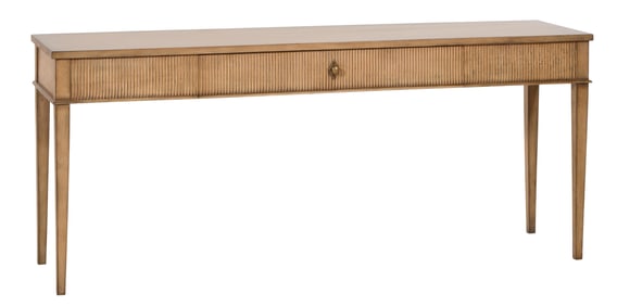 French Carved Walnut Louis XVI Style Console Table, 20th c., H.- 30 1/2 in., W.- 72 in., D.- 18 1/2