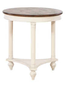 Empire Style Polychromed Side Table, 21st c., H.- 29 1/2 in., Dia.- 27 1/2 in.