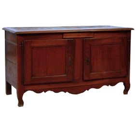 French Provincial Louis XV Carved Cherry Sideboard, 19th c., H.- 34 in., W.- 60 in., D.- 26 1/2 in.