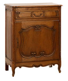 French Louis XV Style Carved Oak Confiturier, c. 1900, H.- 39 1/2 in., W.- 30 1/2 in., D.- 18 in. (1 of 1)