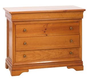 French Louis Philippe Style Cherry Commode, 21st c., H.- 33 in., W.- 41 1/2 in., D.- 19 in.