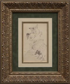 Attributed to Salvador Dali (Spanish, 1904-1989), "Study for an Equestrian Funerary Monument with a