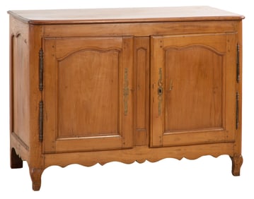French Provincial Louis XIV Style Carved Cherry Sideboard, 19th c., H.- 37 in., W.- 49 1/2 in., D.-
