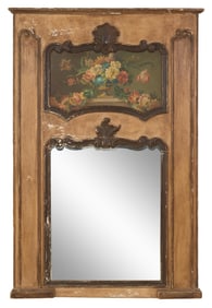 French Louis XV Style Trumeau Mirror, 19th c., H.- 59 1/2 in., W.- 40 in.