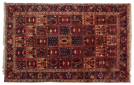Vintage Geometric Persian Bakhtiari Carpet, 5' 3 x 8' 4.