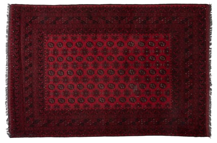 Vintage Afghan Beljik Carpet, 6' 7 x 9' 7.