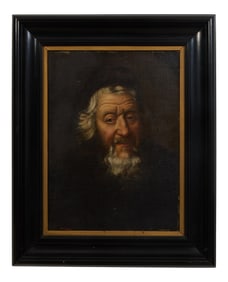 Dutch School, "Portrait of a Rabbi," late 18th/19th century, H.- 21 in., W.- 15 1/2 in., Framed- H.-