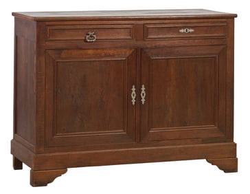 French Louis Philippe Walnut Sideboard, mid 19th c., H.- 42 in., W.- 55 3/4 in., D.- 22 1/2 in.