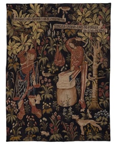 French Jules Pansu Factory Tapestry, c. 1980, H.- 44 1/2 in., W.- 36 1/2 in.