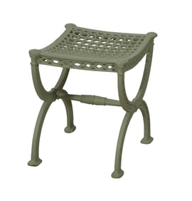 American Painted Cast Iron Curule Stool, 19th c., H.- 16 1/2 in., W.- 15 in., D.- 13 3/4 in.