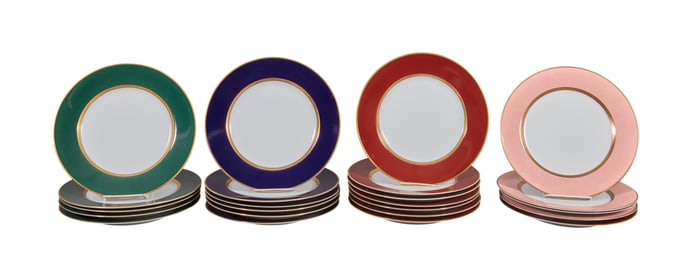 Group of Twenty-Three Fitz and Floyd "Renaissance" Porcelain Plates, 20th c., Dia.- 12 in. (23 Pcs.)
