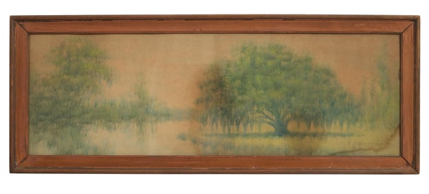 Alexander John Drysdale (American/Louisiana, 1870-1934), "Live Oaks on the Bayou," Sight- H.- 9 5/8