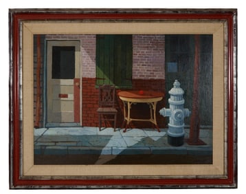 Rolland Golden (American/Louisiana, 1931-2019), "800 Block of Chartres St. [French Quarter]," 1964,