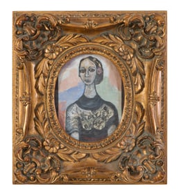 Emerson Bell (American/Louisiana, 1932-2006), "Portrait of a Woman," Sight- H.- 9 1/4 in., W.- 6 3/4