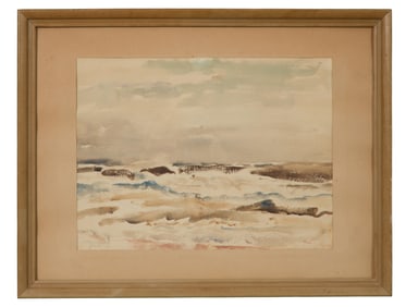 Karl "Ferdinand" Wolfe (Mississippi, 1904-1985), "Waves," c. 1940, Sight- H.- 13 3/8 in., W.- 17 7/8
