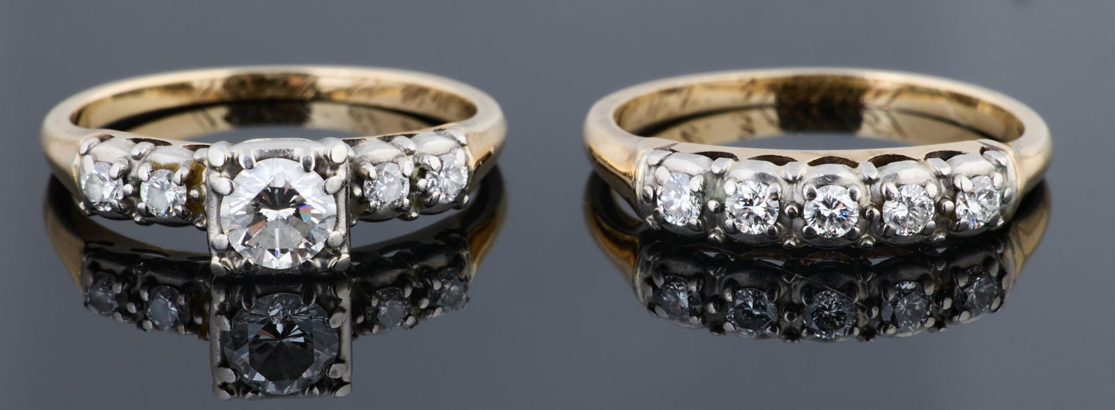 Lady's 18K Yellow Gold Diamond Wedding Set, App. Total Diamond Wt.- 1.4 carats, App. Total Wt.- 0.14 (1 of 3)