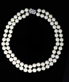 Double Strand of Cultured Pearls, L.- 14 in.