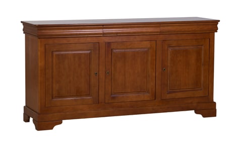 French Louis Philippe Style Cherry Enfilade, 20/21st c., H.- 38 1/2 in., W.- 74 3/4 in., D.- 19 1/2