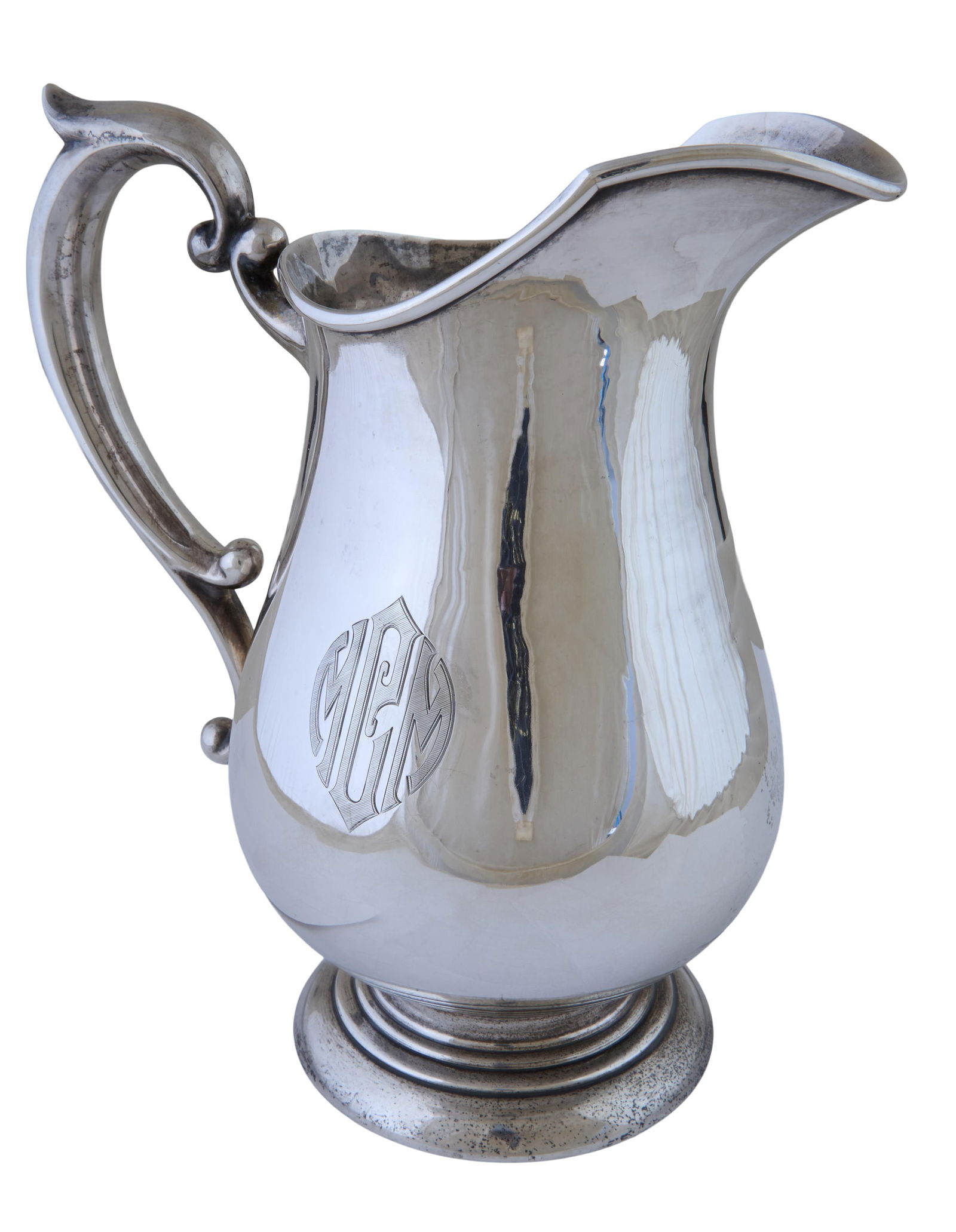 New Orleans Sterling Water Pitcher, Retailed by Coleman E. Adler, App. Total Sterling Wt.- 29.71 (1 of 2)