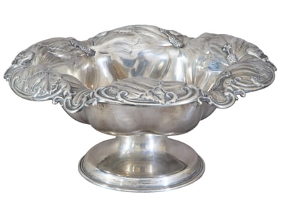 Nowlan Art Nouveau Sterling Fruit Bowl, early 20th c., App. Total Sterling Wt.- 30.05 Troy oz., H.-