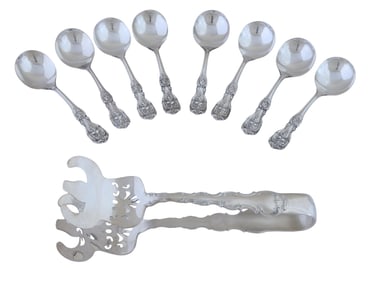 Nine Pieces of Sterling Flatware, App. Total Sterling Wt.- 18.58 Troy oz. (9 Pcs.)