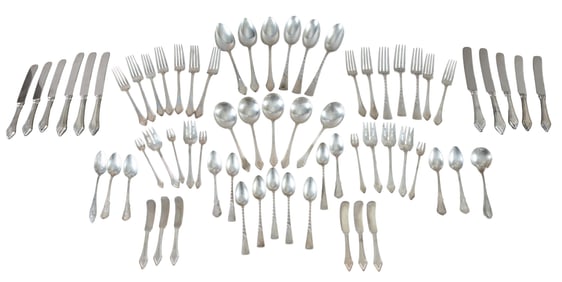 Sixty-Seven Pieces of Sterling Flatware, App. Total Sterling Wt.- 60.36 Troy Oz. (67 Pcs.)