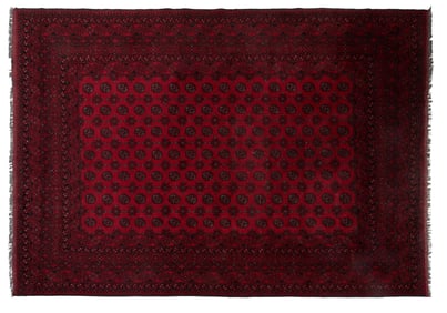 Semi-Antique Afghan Beljik Carpet, 8' 6 x 11' 4.