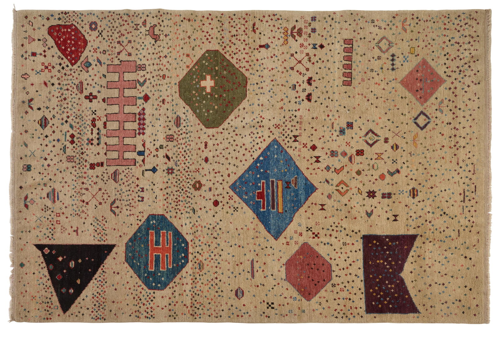 Turkish Tribal Konya Carpet, 6' 7 x 9' 3. (1 of 2)