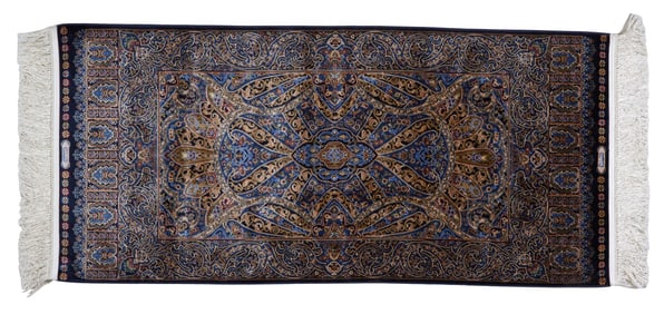 Persian Silk Prayer Rug, 20th c., 1' 11 x 4'.