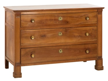 French Provincial Louis Philippe Walnut Commode, mid 19th c., H.- 36 in., W.- 53 in., D.- 24 1/4 in.
