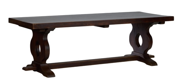 French Provincial Oak Refectory Table, 20th c., H.- 29 in., W.- 91 in., D.- 35 in.