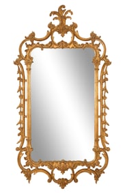 French Rocaille Gilt and Gesso Overmantel Mirror, early 20th c., H.- 54 in., W.- 28 in., D.- 4 in.