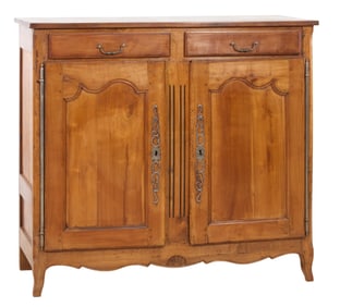 French Provincial Louis XV Style Cherry Sideboard, 19th c., H.- 47 3/4 in., W.- 53 in., D.- 23 3/4